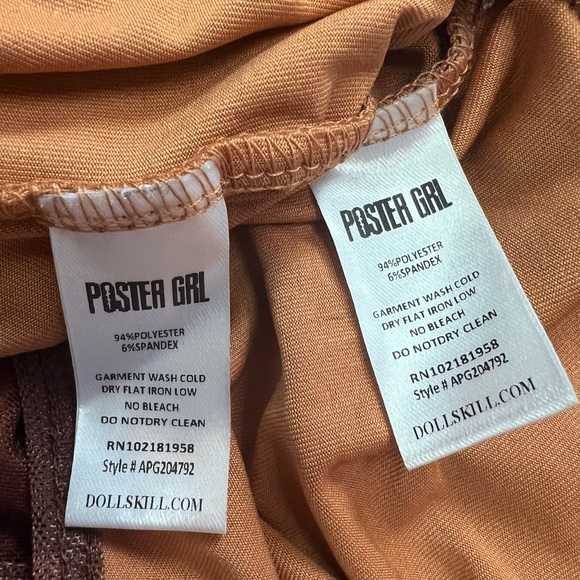 Dolls Kill Luxury Vibes Brown Mesh Checkered Crop Top, Mini Skirt & Mask Set - Picture 16 of 16